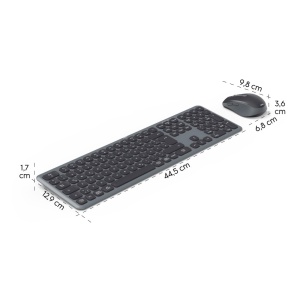Hama Keyboard Mouse Set, wireless (Multi-Device 2.4GHz prin receptor USB + 2x Bluetooth pentru PC, laptop, tableta, raza de actiune de 10 m, aspect QWERTZ german, fara zgomot de clic, functioneaza cu baterie) negru - Img 8