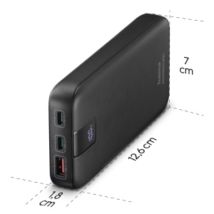 Hama Powerbank PD 10 10000mAh (baterie externa cu 2X USB C + 1x USB A, Power Pack Certified, incarcare rapida, acumulator, accesorii pentru telefoane mobile, tableta, cutie Bluetooth etc., incarcator portabil mic) antracit - Img 9