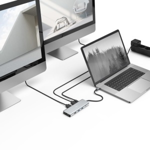 Hama USB Hub 9 porturi 4X USB-A 1x USB-C Data 1x USB-C Power 2X HDMI 1x LANEthernet Ultra-HD 4K pana la 5 Gbits MST pentru mai multe afisaje Thunderbo - Img 5