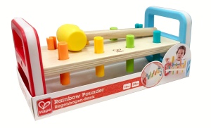 Hape E0506 Klopfbank din Lemn pentru Copii Culori Curcubeu Dezvoltare Motorie - Img 5