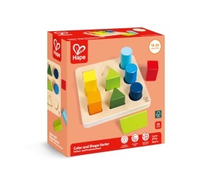 Hape Sorter Culori si Forme Jucarie Educativa din Lemn 9 Piese 18 luni - Img 4