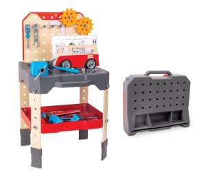 Hape Werkbank pentru copii ajustabila pe inaltime cu accesorii creative pentru joaca