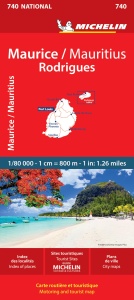 Harta rutiera si turistica Michelin 740 Mauritius Rodrigues, scala 180.000