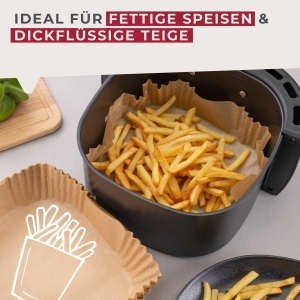 Hartie de copt Fackelmann pentru friteuza cu aer cald, 20x20 cm, 40 bucati, rezistenta la ulei si apa - Img 4