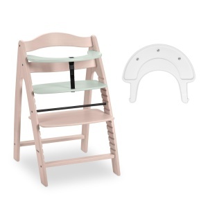 hauck Arketa N Play Whitewashed Mint - Scaun inalt din lemn care creste odata cu copilul inclusiv tabla de joc fara atasament de joaca curea de picioa