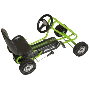 hauck Go-Kart Lightning pentru copii de la 4 ani pana la 50 kg dimensiunea corpului 90-110 cm, masina cu pedale cu frana de mana, scaun reglabil, treapta inainte si marsarier, actionare cu pedale (verde) - Img 6