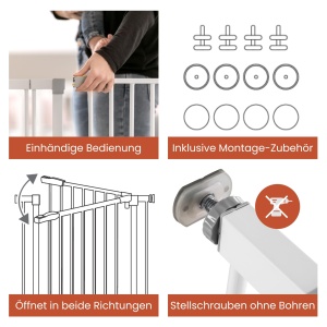 Hauck Open N Stop KD Alb 9 cm Extensie Protectie pentru Usi si Scari fara Gauri - Img 3