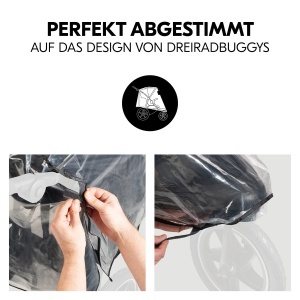 Hauck Protectie Universala Ploaie pentru Carucioare 3 Roti Transparenta Reflectorizanta Cu Fereastra de Vizualizare - Img 4
