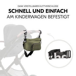 Hauck Pushchair Hip Bag Olive 2in1 Organizator Carucior si Borseta Reglabila - Img 4