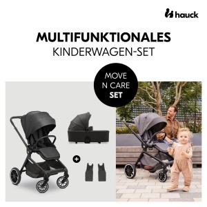 hauck Set Move N Care Negru - Set carucior 2 in 1 de la nastere pana la 22 kg Landou mare Scaun carucior reversibil cu functie de inclinare Maner tele - Img 2