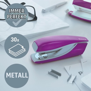 Heftuitor metalic Leitz WOW 30 coli, violet, cu 200 agrafe, model 55021062 - Img 2