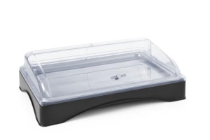 HENDI Vitrina bufet, racita, set cu pachete de gheata, carcasa din Polystrol, tava de servire din otel inoxidabil, capota rulanta din Polystrol, GN 1/1, 555x357x(H) 175mm