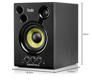 Hercules DJMonitor 42 - Difuzoare DJ active cu woofer de 4 inch, putere de 80W, sunet precis, sistem Bass Reflex, pentru DJ si iubitori de muzica - Img 8