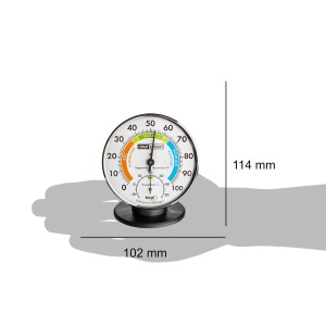 Higrometru analog TFA Dostmann 45.2033.FR, control temperatura si umiditate, argintiunegru - Img 4