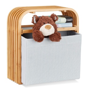 Hocker cu Stocare Relaxdays, Bambus Natural, 80 kg, 45x41x19.5 cm