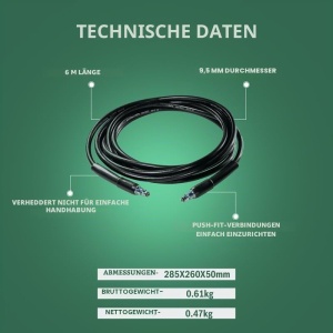 Hose de presiune Bosch 6 m pentru curatatoare AQT, rezistent la torsiune - Img 5