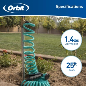 Hose Spiralizat Orbit 26381, 7,6 m, Albastru, Duza cu 8 Tipuri de Jet - Img 5