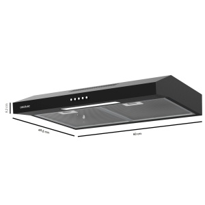 Hota Cecotec Bolero Flux CM 602200, 60 cm, 220 m3h, 70W, Negru - Img 2