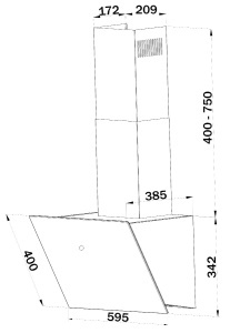 Hota cu recirculare Bomann DU 7606.1, 60 cm, 491 mh, motor DC - Img 9