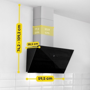 Hota decorativa Bomann DU 7606.1 G, 60 cm, motor DC silentios, 9 trepte, sticla si inox - Img 8