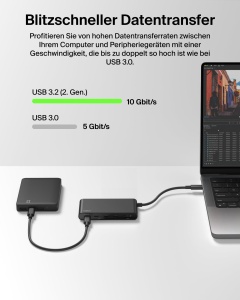Hub USB-C Belkin 5 in 1 cu HDMI, 4K 60Hz, 100W Power Delivery - Img 6