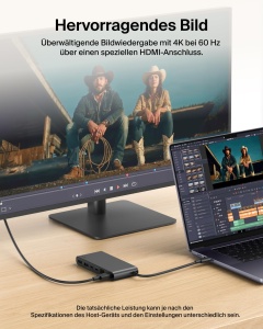 Hub USB-C Belkin 8-in-1, 100 W, 4K la 60 Hz, Ethernet 2,5 Gbits, Negru - Img 5