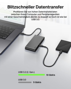 Hub USB-C Belkin Connect 8-in-1, 4K 60Hz, 100W PD, 2.5Gb Ethernet, Gri - Img 7