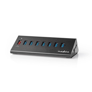 Hub USB NEDIS UHUBUP3810BK - 8 Porturi USB 3.0, Alimentare Externa, Aluminiu - Img 4