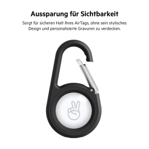 Husa AirTag Belkin cu Carabinier, Protectie Antisoc, Negru - Img 5