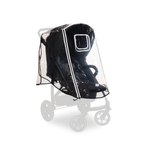 Husa de ploaie universala pentru carucior hauck 47 x 40 x 85 cm cu margine reflectorizanta, fereastra de contact si ventilatie, atasare usoara cu velcro la carucior (transparent) - Img 1