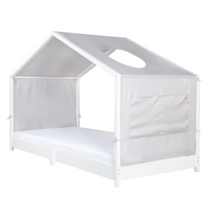 Husa pentru pat Montessori roba 90 x 200 cm, gri deschis, cu 3 buzunare