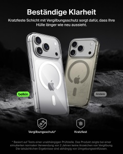 Husa Transparenta Belkin SheerForce Clear pentru iPhone 17 Pro, MagSafe, Antisoc - Img 7