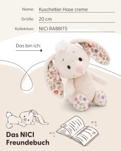 Iepuras de Plus NICI 20cm, Culoare Crem, Ideal pentru Copii si Adulti - Img 5