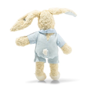 Iepuras de plus Steiff Hoppel 20 cm, din bumbac organic, albastru - Img 5