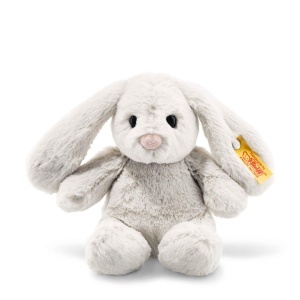 Iepuras de plus Steiff Hoppie Hase 18 cm, gri deschis, lavabil la 30C