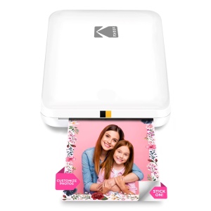Imprimanta foto pentru smartphone instantanee KODAK Step Slim - Imprimanta foto mobila portabila color subtire - Fotografii adezive de zinc 2x3" - Imprimati dispozitive iOS si Android prin Bluetooth cu aplicatia Fun - Alb