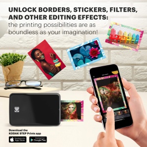 Imprimanta foto portabila KODAK Step Bluetooth Tehnologie ZINK Negru - Img 5