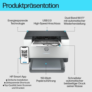 Imprimanta laser HP LaserJet M209dw monocrom Wi-Fi dual-band imprimare fata-verso - Img 2