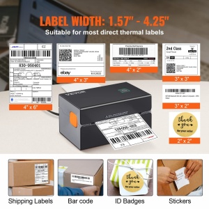 Imprimanta termica VEVOR Bluetooth 300DPI recunoastere automata etichete USB si Bluetooth - Img 5