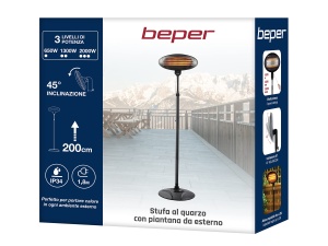 Incalzitor BEPER P203PAN002, incalzitor de terasa I 3 niveluri de caldura, baza metalica robusta, protectie anti-inclinare - Img 6