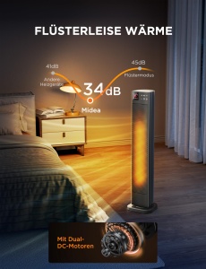 Incalzitor ceramic Midea NTH20-22GR 2000W termostat reglabil timer 24h gri - Img 6