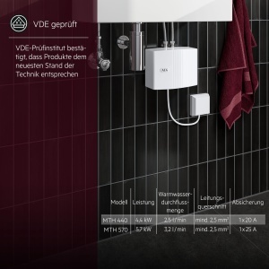 Incalzitor de apa instantaneu AEG MTH 440, 4,4 kW, pentru chiuveta - Img 7