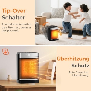 Incalzitor electric YASHE 1500W PTC ceramica telecomanda oscilatie 70deg - Img 4