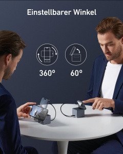 Incarcator 3-in-1 Anker Cube cu MagSafe, 15W, compatibil iPhone, Apple Watch, AirPods - Img 6
