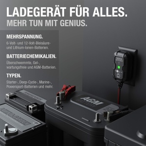 Incarcator auto NOCO GENIUS1, 1A, pentru baterii 6V12V, cu functie de reparare - Img 5