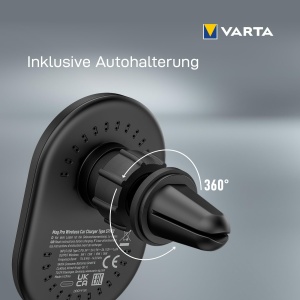 Incarcator auto wireless VARTA Mag Pro, 15 W, suport smartphone, negru - Img 5