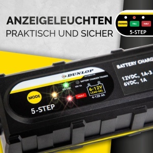Incarcator de baterii Dunlop cu LED, 612V, pentru baterii de plumb, gel si AGM - Img 4