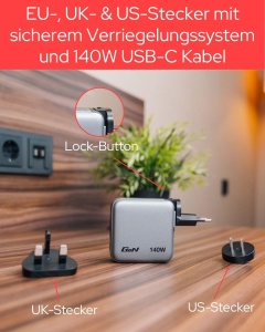 Incarcator Mini Verbatim GaN 140W cu Display, 4 Porturi USB-C si USB-A - Img 8