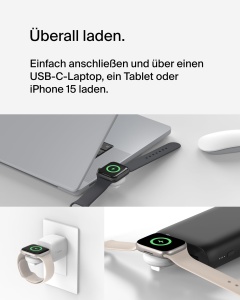 Incarcator portabil USB-C Belkin BoostCharge pentru Apple Watch, 5W, Alb - Img 5