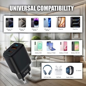Incarcator rapid V-TAC 20W USB-C cu 2 porturi pentru iPhone si Samsung - Img 9